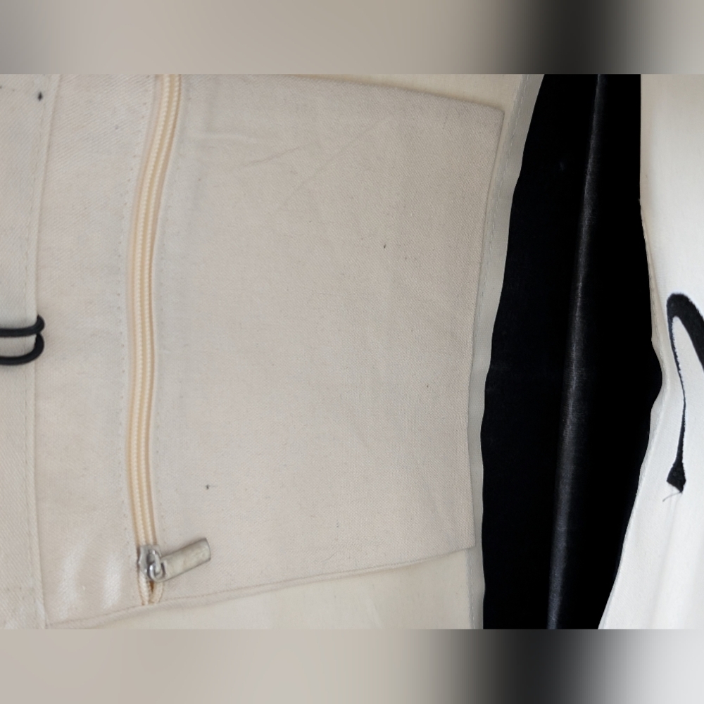 Canvas Monogram Tote Bag with Black Trim - S Initial - Picture 6 of 8